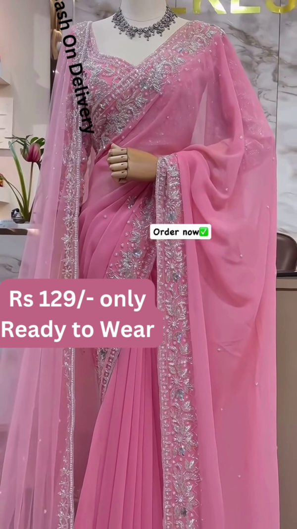 Hot and Party-Ready Georgette Saree - Image 3