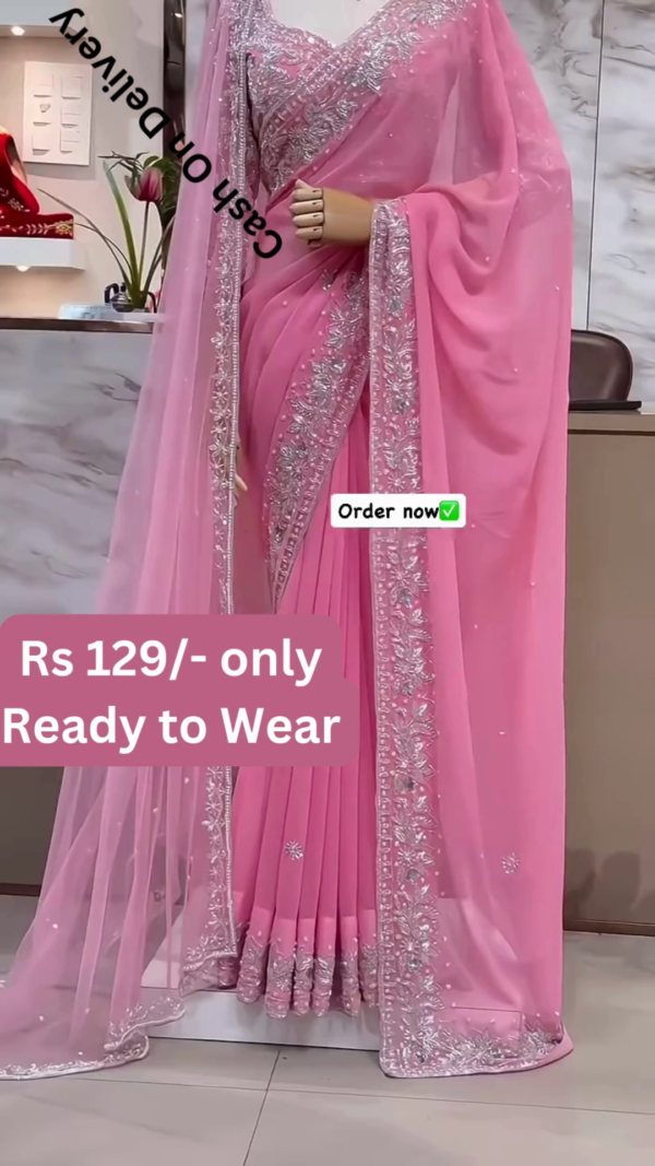 Hot and Party-Ready Georgette Saree - Image 5
