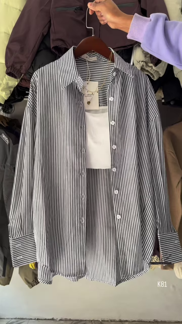 Classic Striped Button-Down Shirt – Timeless & Versatile - Image 2