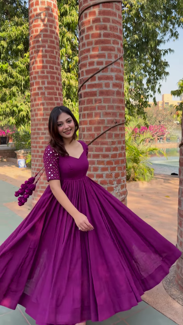 Elegant Wine Purple Midi Dress – A Timeless Statement - Image 3