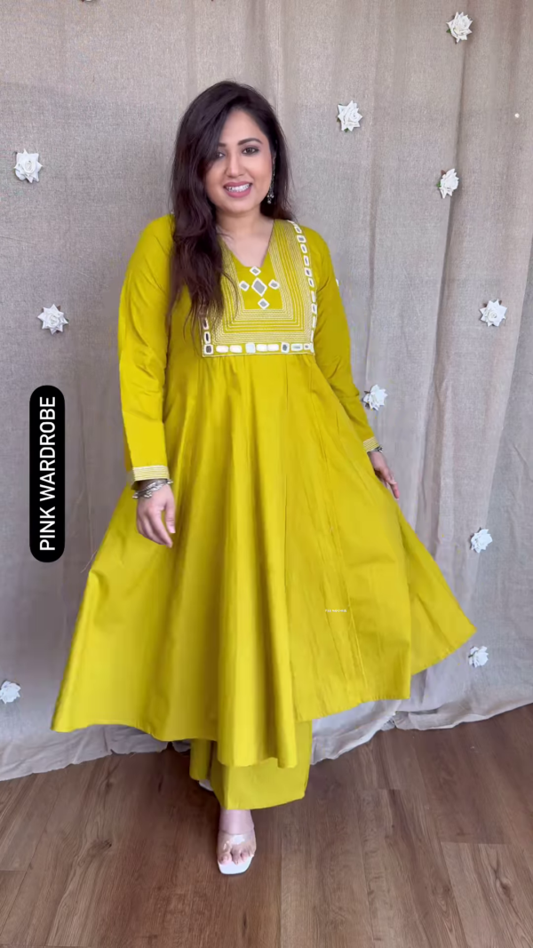 🌈 Enchanting Mirror Work Anarkali – A Play of Colors & Grace 🌈 - Image 3