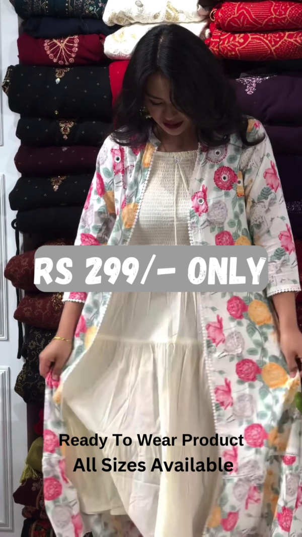 🌸 Elegant Floral Printed Long Shrug – A Stylish Wardrobe Essential! 🌸 - Image 2