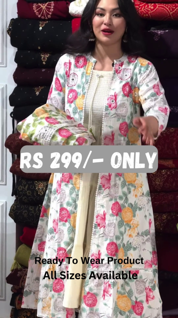🌸 Elegant Floral Printed Long Shrug – A Stylish Wardrobe Essential! 🌸 - Image 4