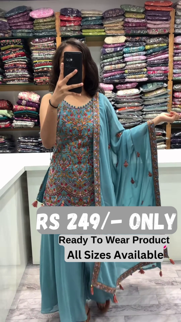 ✨ Elegant Embroidered Suit with Dupatta – A Graceful Ethnic Statement! ✨ - Image 3