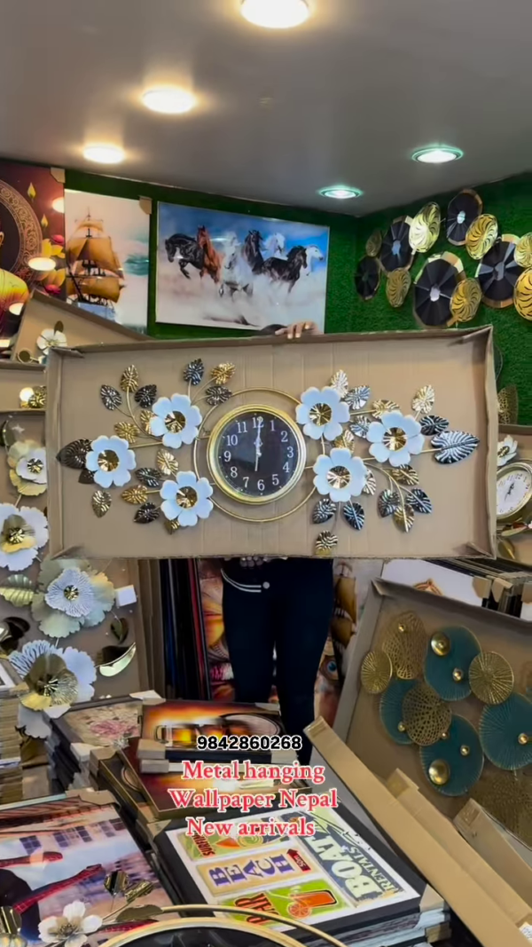 🕰️✨ Elegant Metal Wall Clock Collection – Modern & Floral Designs for Every Home