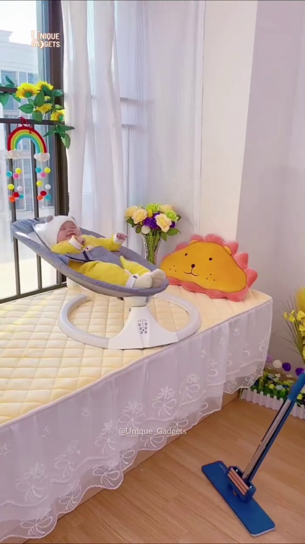 "Premium Automatic Baby Swing Bouncer with Motion Sensor - Ergonomic Infant Rocker for Ultimate Comfort" - Image 4
