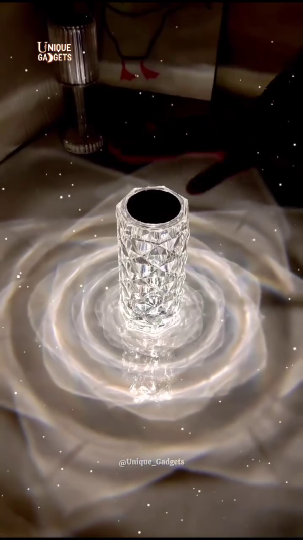 "Luxury Crystal LED Water Ripple Projector Lamp - Calming Home Ambiance Light with Stunning Wave Effects" - Image 4