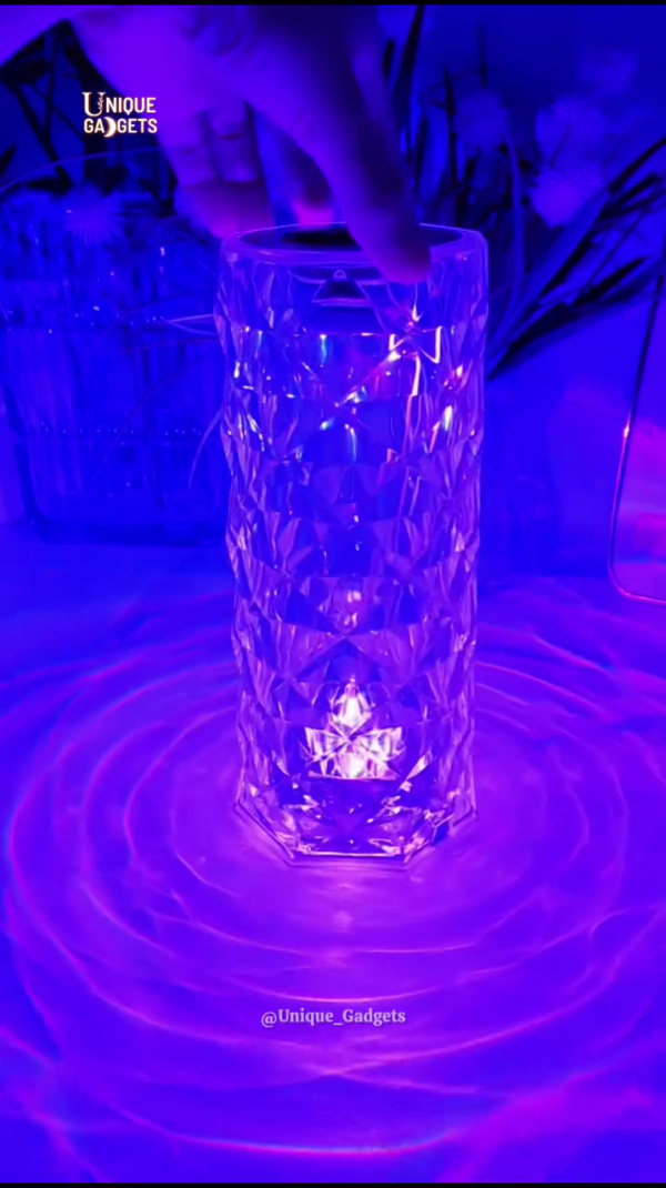 "Luxury Crystal LED Water Ripple Projector Lamp - Calming Home Ambiance Light with Stunning Wave Effects" - Image 3