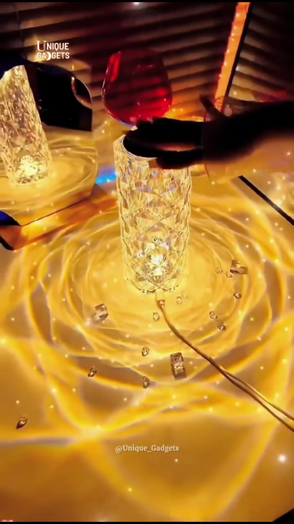"Luxury Crystal LED Water Ripple Projector Lamp - Calming Home Ambiance Light with Stunning Wave Effects" - Image 5