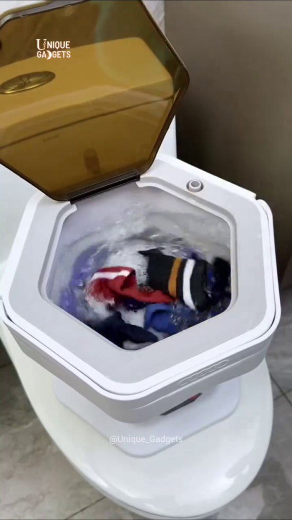 "Compact Portable Mini Washing Machine - Hexagonal Space-Saving Laundry Solution for Apartments, Dorms and RVs"