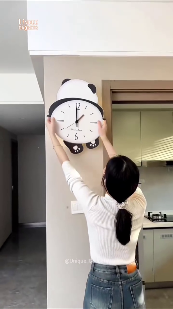 "Adorable Panda Wall Clock - Decorative 3D Animal Wall Art Timepiece for Kids Room and Nursery"