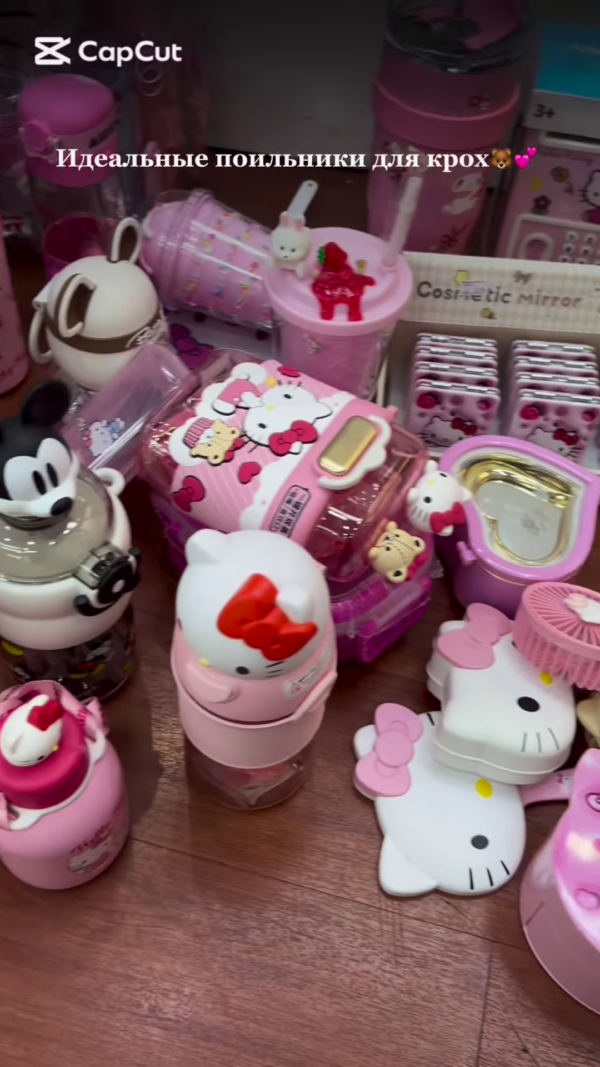 Adorable Character-Themed Kids' Drinkware Collection: Cute Pink Sippy Cups and Water Bottles for Toddlers