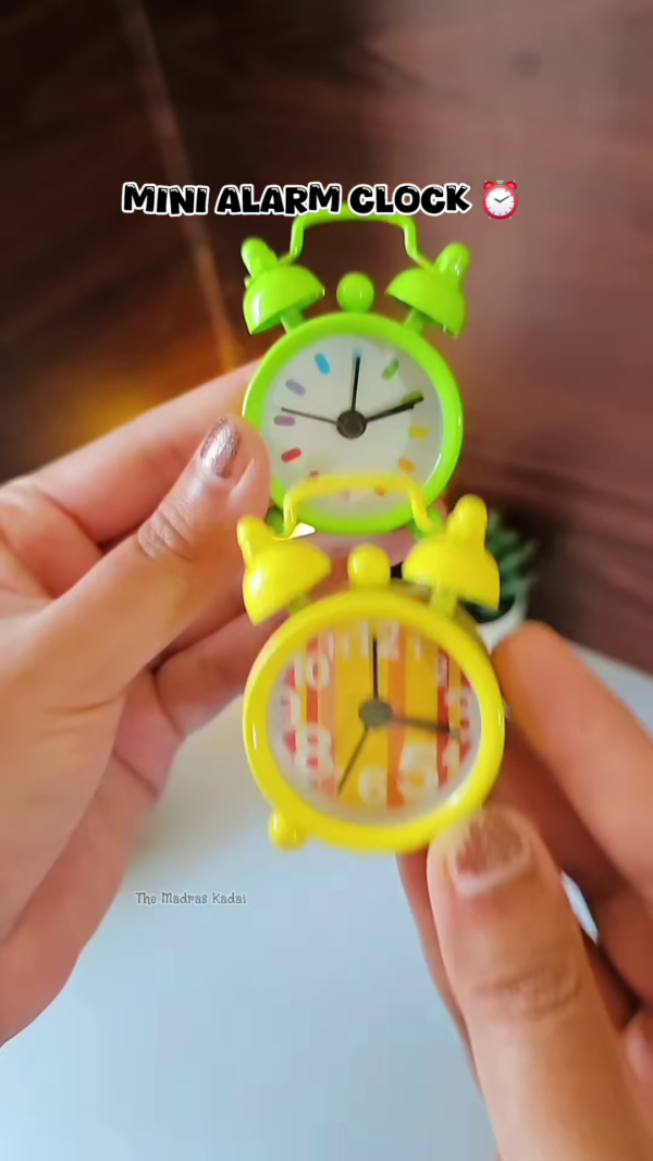 Mini Twin Bell Alarm Clock – Cute & Colorful Desktop Timepiece - Image 4