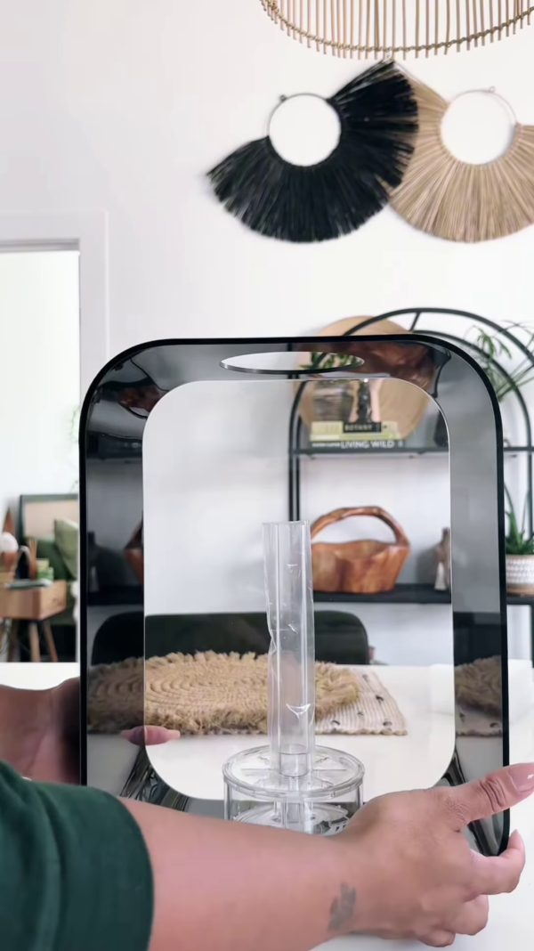 LED Vanity Mirror with Rotating Organizer – Touch Sensor & 360° Storage - Image 3
