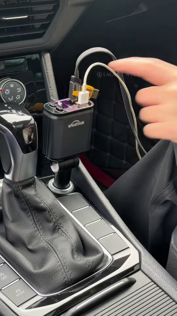 WHTOOK Car Power Splitter with USB & Type-C Ports – Multi-Device Car Charger Adapter - Image 2