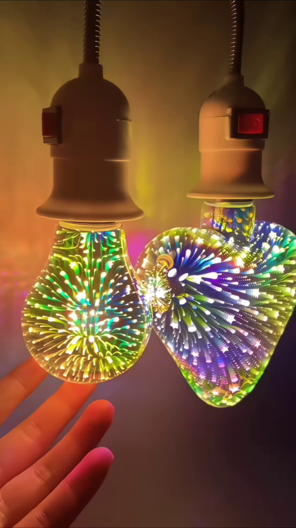 Decorative 3D Effect LED Light Bulbs - Unique Patterned Lighting for Ambient Decor - Image 4