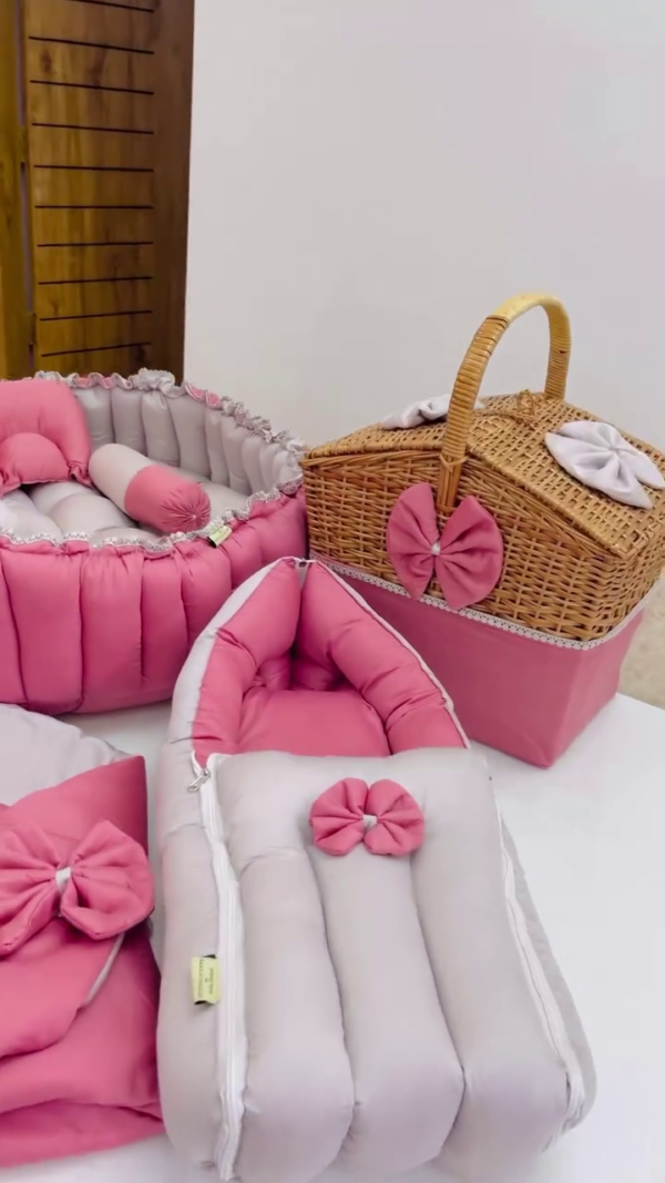 Coordinated Baby Lounger, Sleeping Bag, and Hanging Cradle Set - Soft and Comfortable for Infants