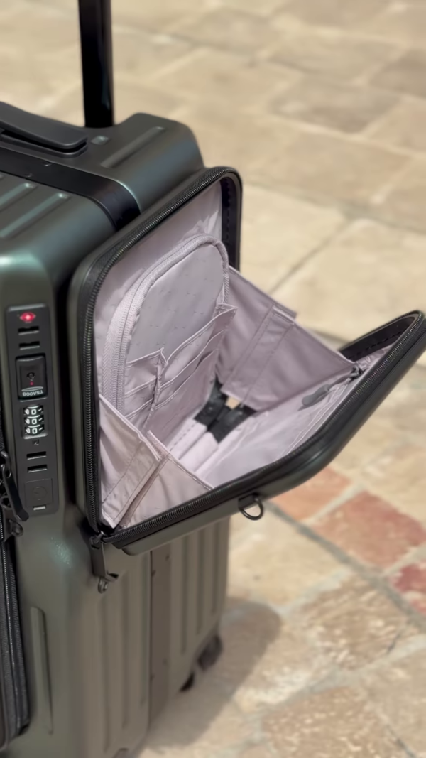 Expandable Carry-On Suitcase with Detachable Compartment and Spinner Wheels - Image 5