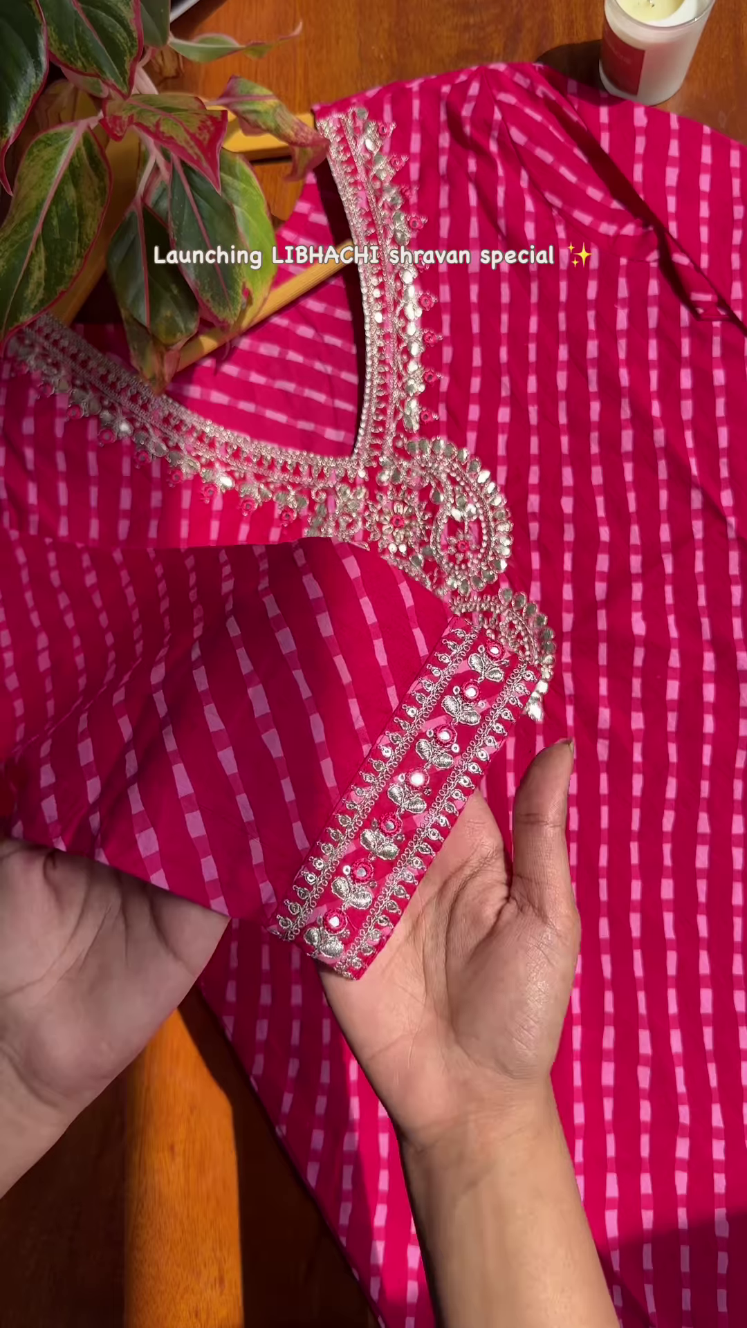 Turquoise Embroidered Kurta with Silver & Pink Detailing – Shravan Special Ethnicwear - Image 2