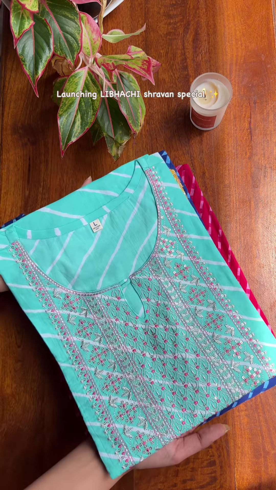 Turquoise Embroidered Kurta with Silver & Pink Detailing – Shravan Special Ethnicwear - Image 7