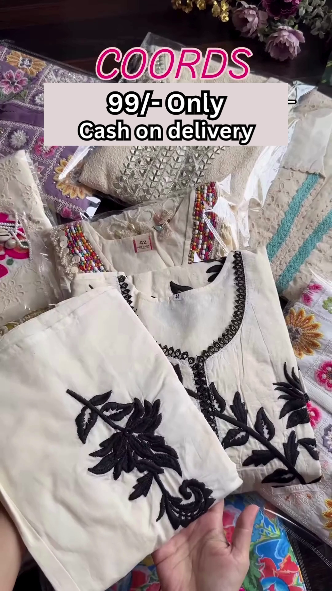 Purple Multicolor Embroidered Coord Set – Affordable Ethnicwear with Cash on Delivery - Image 5