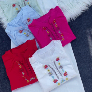 Multicolor Floral Embroidered Shirt Collection – Casual Ethnic Tops for Women
