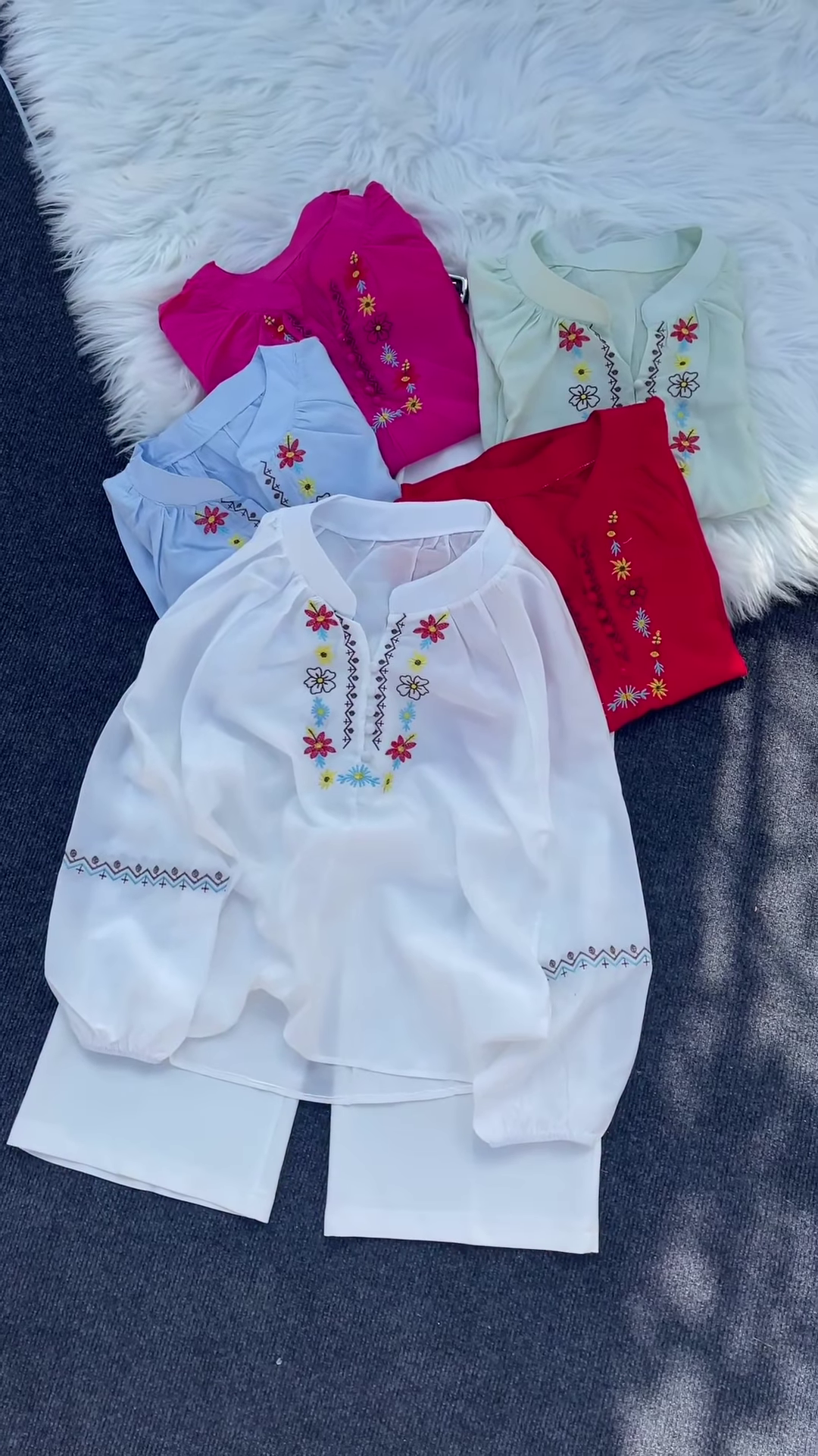 Multicolor Floral Embroidered Shirt Collection – Casual Ethnic Tops for Women - Image 6