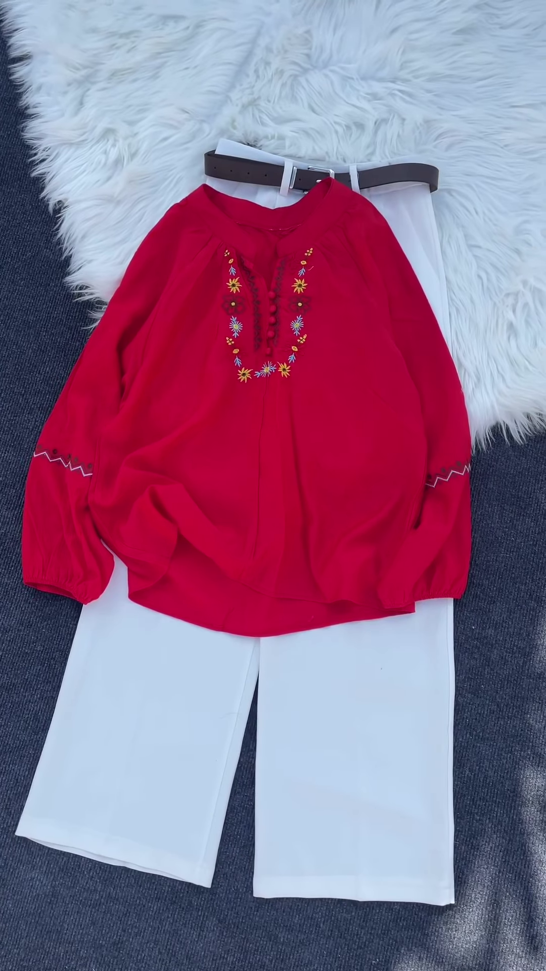 Multicolor Floral Embroidered Shirt Collection – Casual Ethnic Tops for Women - Image 3