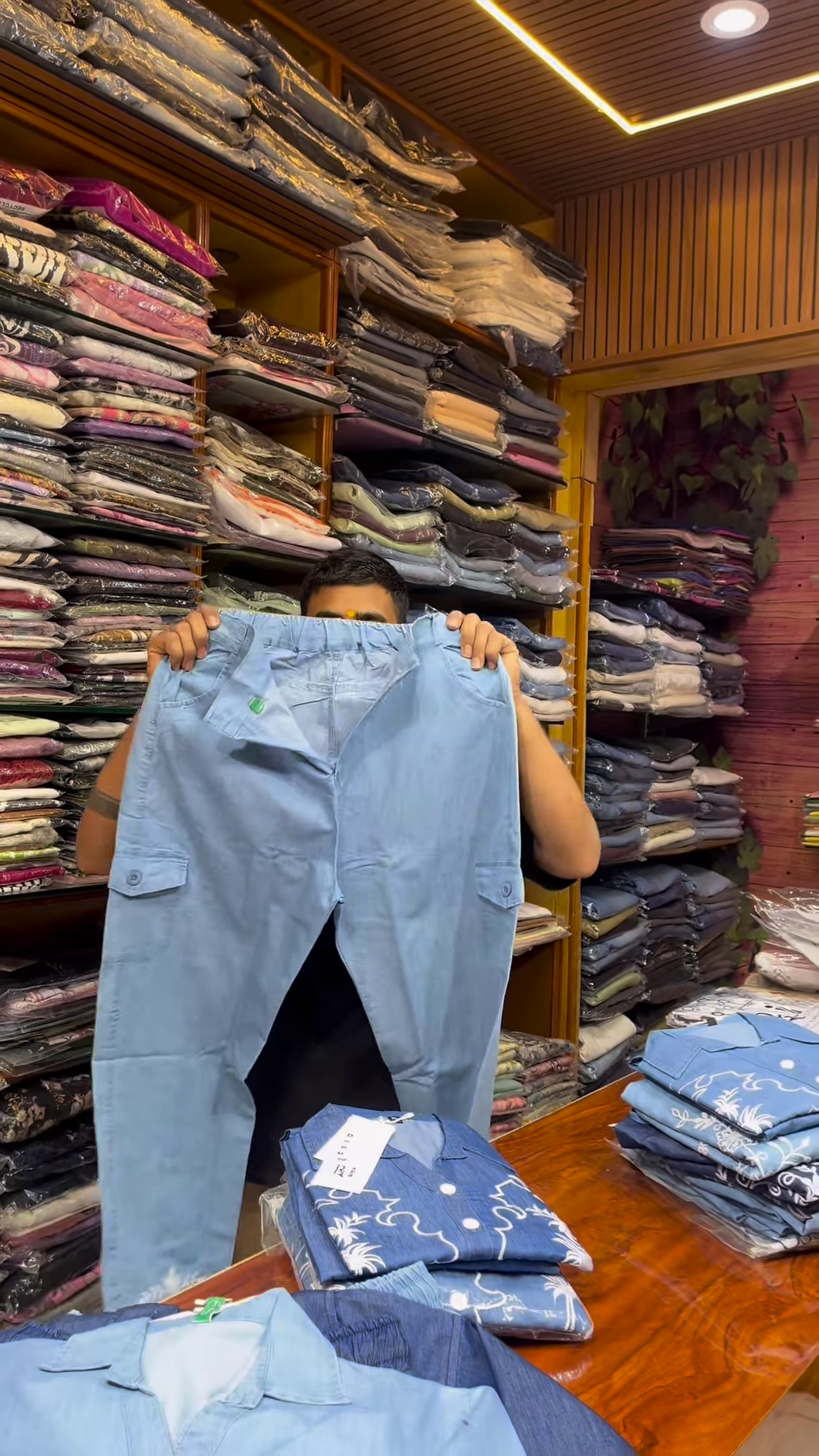 Light Blue Long-Sleeve Shirt with White Floral Embroidery and Button-Front Closure - Image 2
