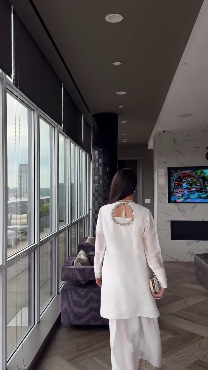 Elegant Pastel Lime Silk Kurta with Intricate Floral Neckline Embroidery and Matching Dupatta. - Image 6