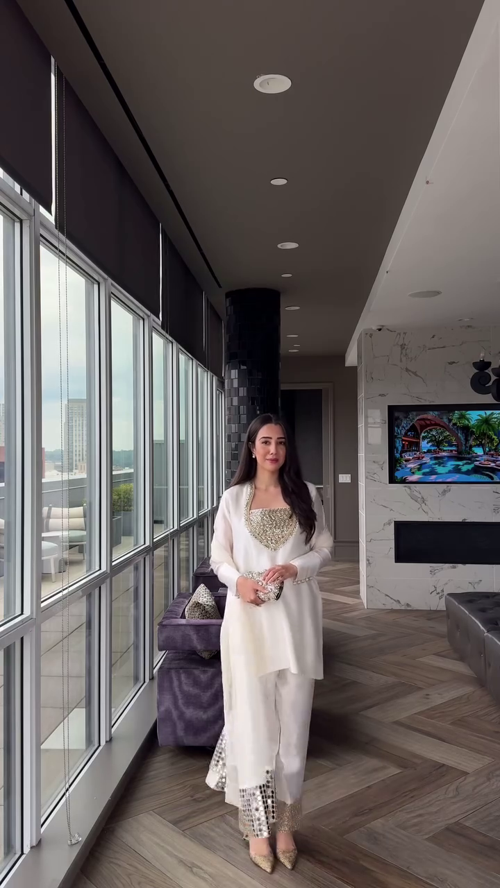 Elegant Pastel Lime Silk Kurta with Intricate Floral Neckline Embroidery and Matching Dupatta.