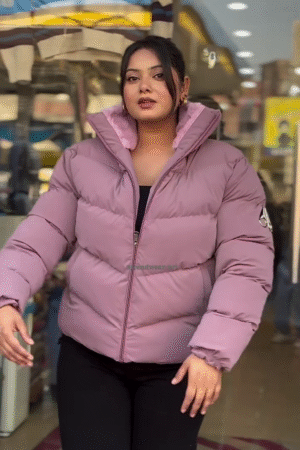 . 💜 "Plush Lavender Cloud Puffer Insulated Winter Jacket with High-Guard Collar and Cozy Urban Street Appeal for Effortless Warmth" 💜