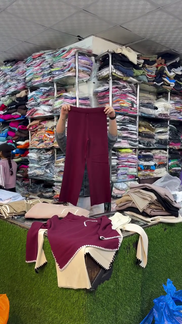 🧵 "Minimalist Modern Café Cream Knit Top with Artistic Black Scalloped Accents and Pocket Detail for Everyday Sophistication Seekers" 🧵 - Image 4