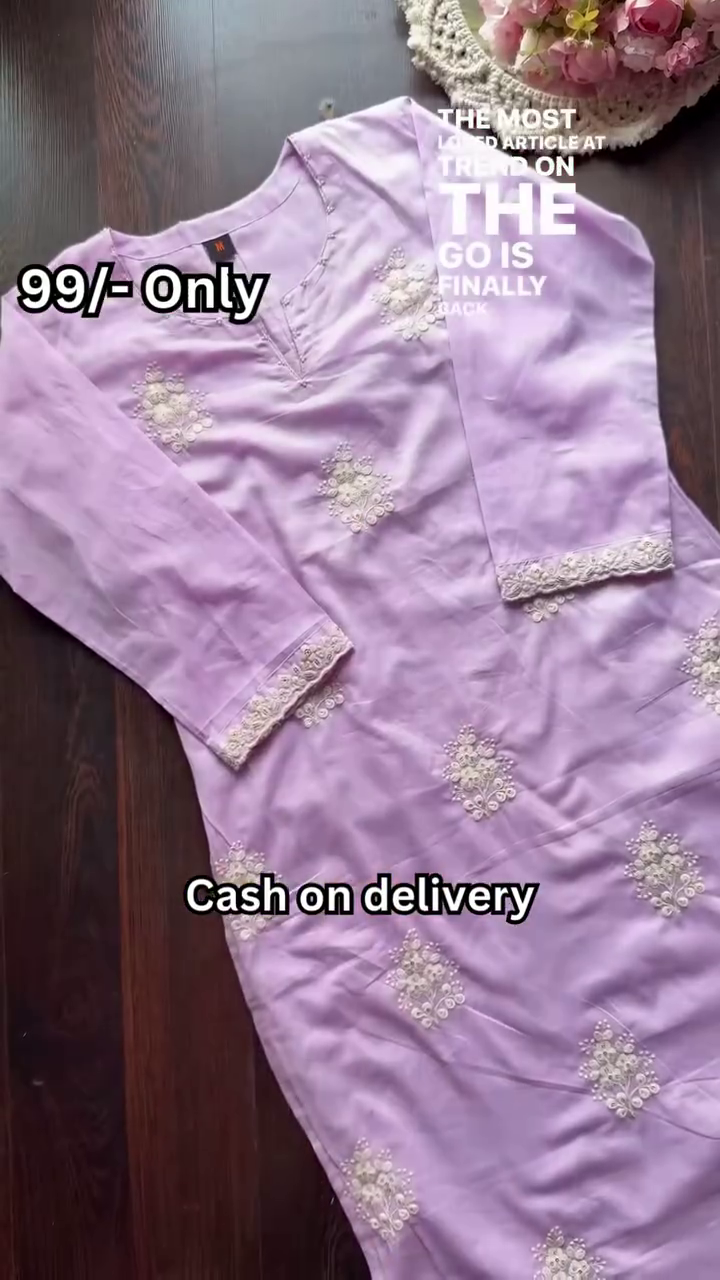 Pastel Bloom Embroidered Kurti Collection β Soft Shades, Timeless Elegance πΈπππ - Image 6