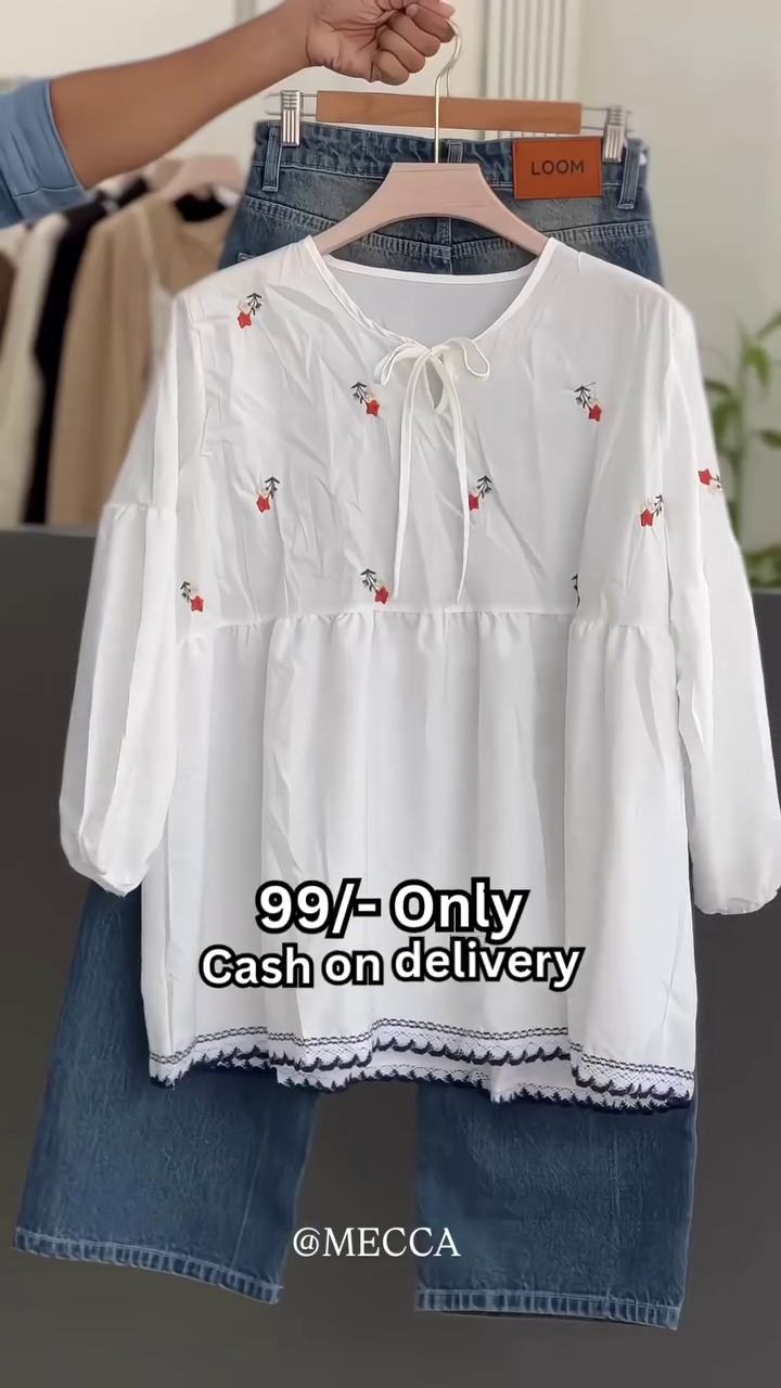 Scarlet Bloom Babydoll Top β Soft Elegance with Everyday Charm πΈπ€