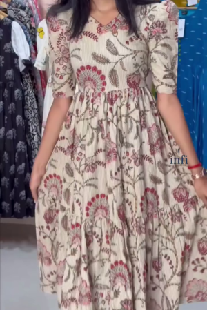 Midnight Mosaic Printed Flared Dress – Effortless Grace with Everyday Comfort 🖤🤍