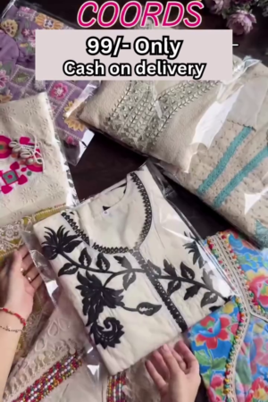 Boho Embroidered Co-Ord Set – Handcrafted Elegance with Vibrant Folk Charm 🌸🧵