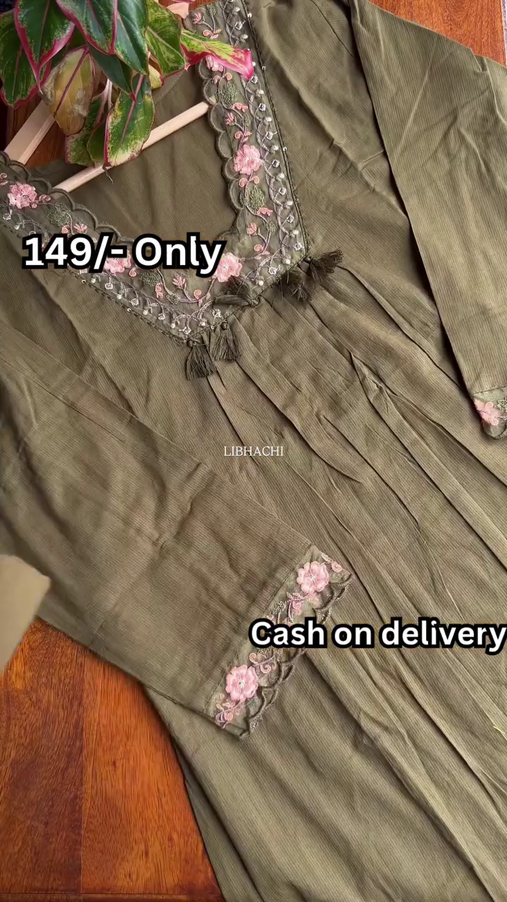 Mehriya Bloom Embroidered Kurti Top β Elegant Ethnic Charm in Every Thread πΈπ§‘ - Image 3