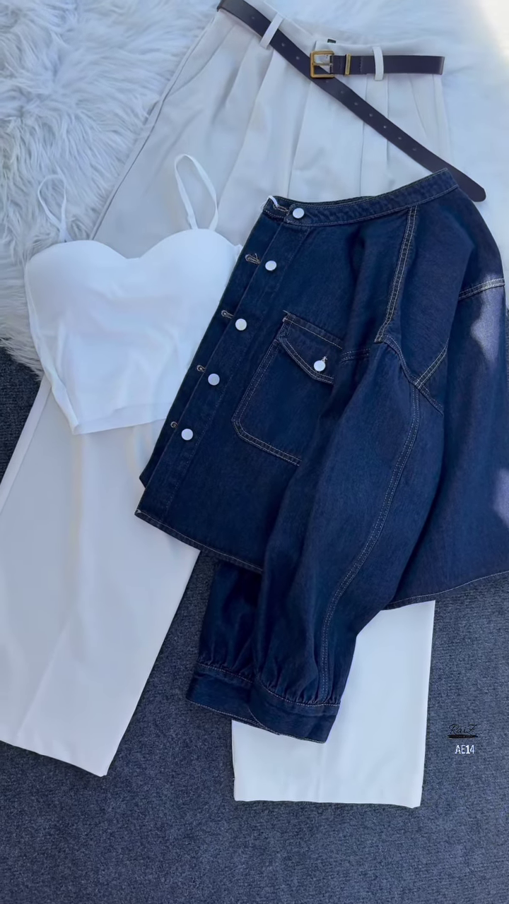 πΈ Casual Chic Denim & White Co-Ord Set β Effortless Everyday Style - Image 2