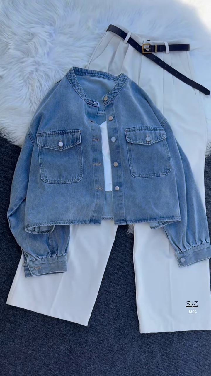 πΈ Casual Chic Denim & White Co-Ord Set β Effortless Everyday Style