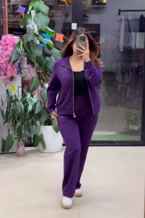 🌌 Midnight Glow Co-Ord Set – Purple, Black & Blue Elegance ✨💜🖤💙