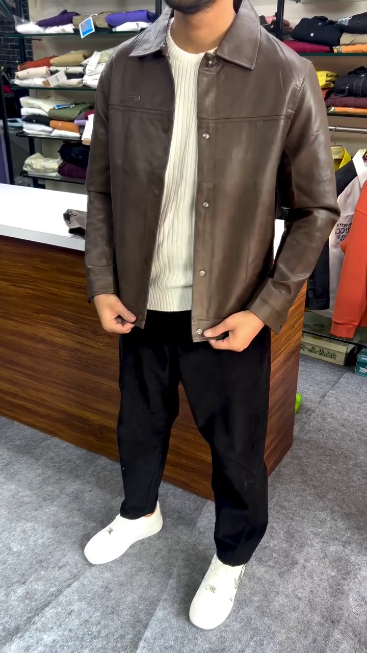 🤎 Urban Luxe Brown Leather Jacket – Timeless Style with Modern Comfort (XXS–XXL) 🧥✨ - Image 4