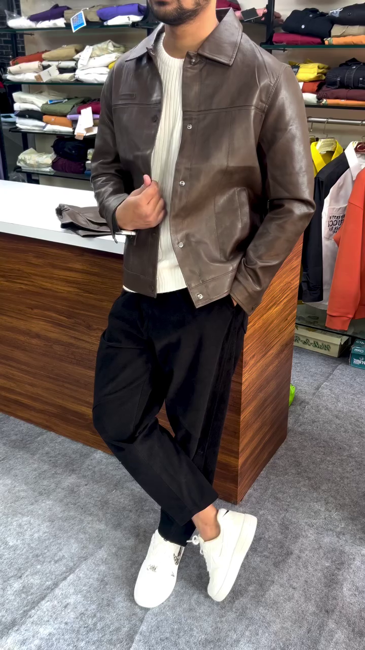 🤎 Urban Luxe Brown Leather Jacket – Timeless Style with Modern Comfort (XXS–XXL) 🧥✨