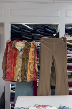 🌸 Blossom Breeze Floral Top & Classic White Trouser Set 🌸