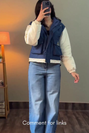 💙 Urban Chill Colorblock Puffer Jacket 🤍