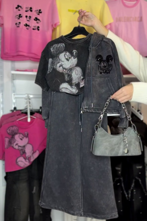 🖤 Urban Vintage Mickey 3-Piece Streetwear Set 🐭✨