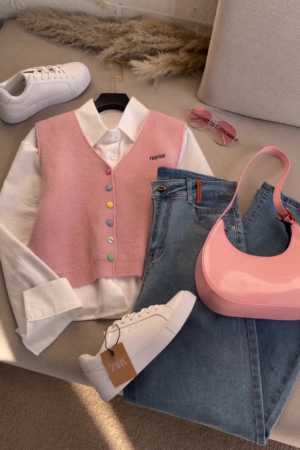 🌸 Blush Breeze Chic 4-Piece Casual Set 💕👖