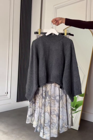 π©Ά Winter Grace 2-Piece Set β Cropped Knit Sweater & Floral Midi Skirt | XXSβXXL | Multi-Color & Design Collection β¨πΈ