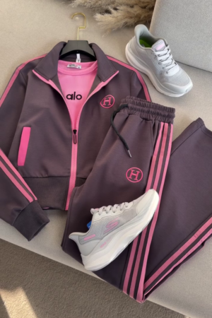 💗 Power Pop 3-Piece Athleisure Set – Zip Jacket, Sports Tee & Track Pants | XXS–XXL | Multi-Color & Design Collection 🏃‍♀️✨